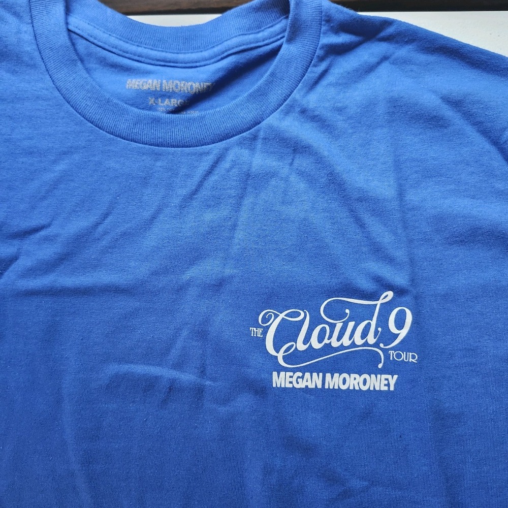 Megan Moroney The Cloud 9 Tour Audio Back Print Blue T-Shirt, X-Large